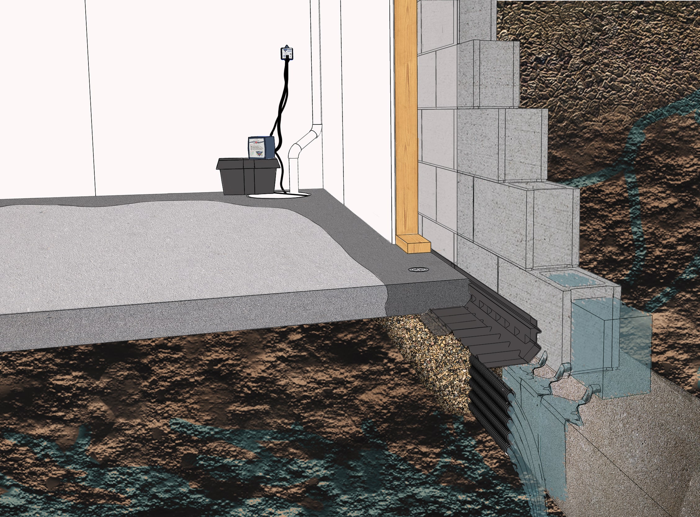 SafeBasements™ Interior Drain Tile System Hastings