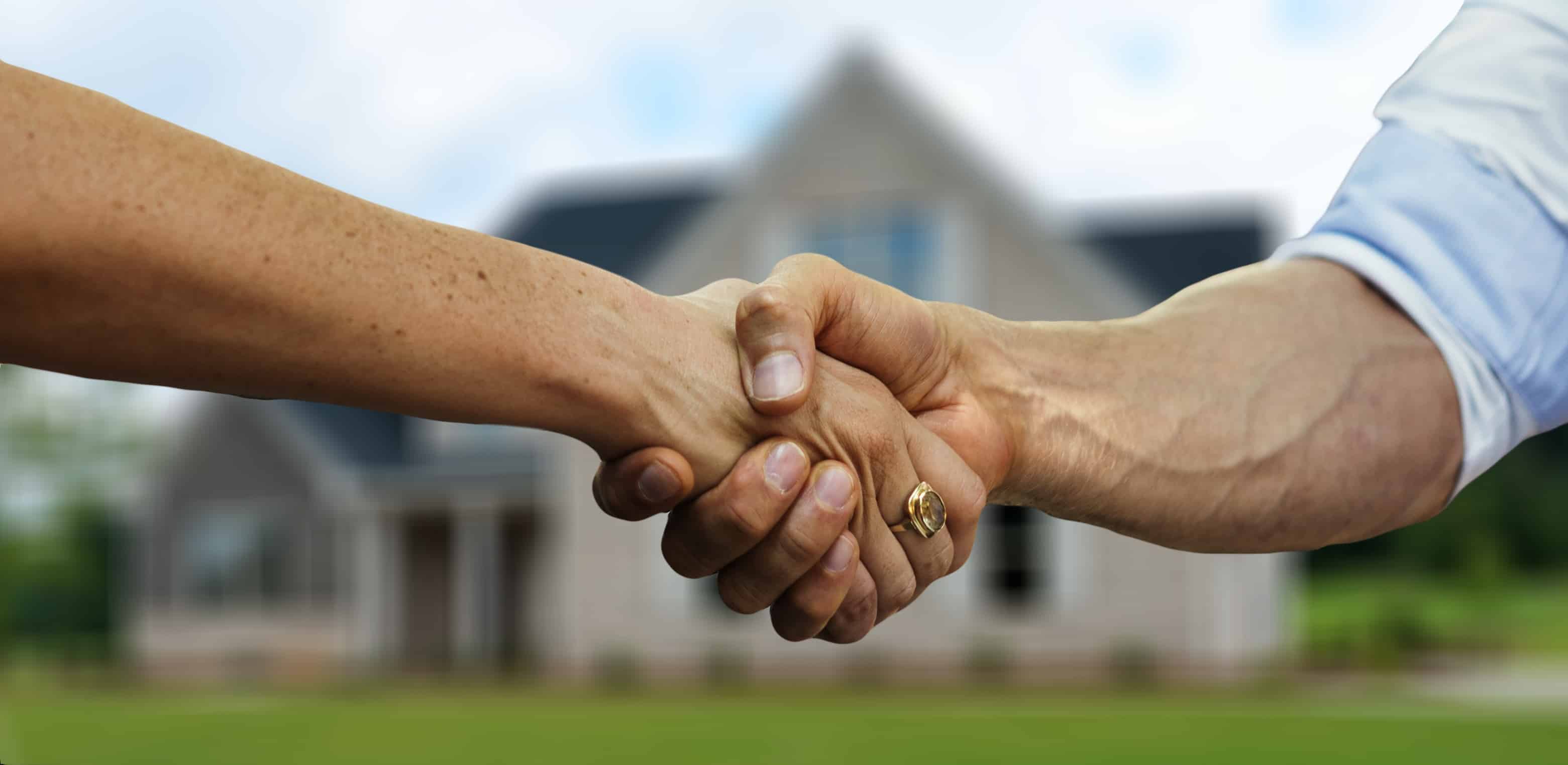 Shaking hands with the homeowner