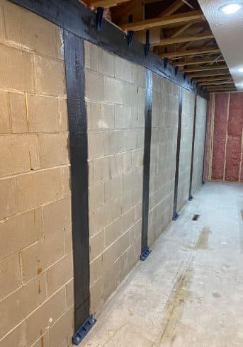 Wall Repaired With Straps